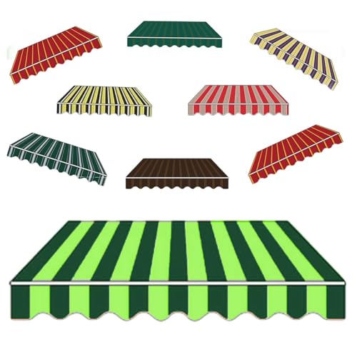 Markisen Ersatzstoff 3x2.5m 4x3.0m Markisenbespannung wasserabweisend Markiesenstoff Markisentuch aus Polyester(Grass Green,2x1.5m) von Generic