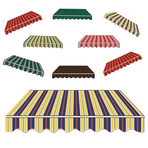 Markisen Ersatzstoff 3x2.5m 4x3.0m Markisenbespannung wasserabweisend Markiesenstoff Markisentuch aus Polyester(Yellow,3x1.5m) von Generic