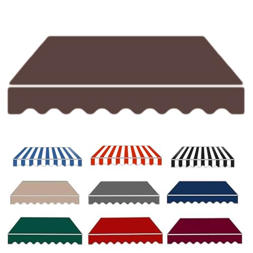 Markisen Ersatzstoff Polyester wasserabweisend Markisentuch Sonnenschutz Markiesenstoff für Hof, Deck, Balkon, UV Schutz(Coffee Brown,13x4.9ft/4x1.5m) von Generic