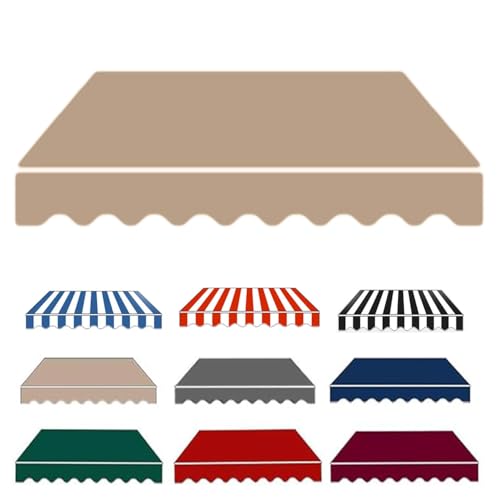 Markisen Ersatzstoff Polyester wasserabweisend Markisentuch Sonnenschutz Markiesenstoff für Hof, Deck, Balkon, UV Schutz(Khaki,19.6x9.8ft/6x3.0m) von Generic