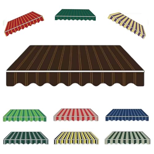 Markisen Ersatzstoff wasserabweisend Markisenbespannung 3x2,5m 4x2m Sonnenschutz Markiesenstoff Markisentuch en Polyester für Hof, Deck, Balkon(Coffee,4x2m) von Generic