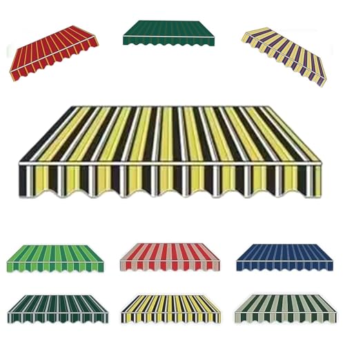 Markisen Ersatzstoff wasserabweisend Markisenbespannung 3x2,5m 4x2m Sonnenschutz Markiesenstoff Markisentuch en Polyester für Hof, Deck, Balkon(Yellow,2x1.5m) von Generic