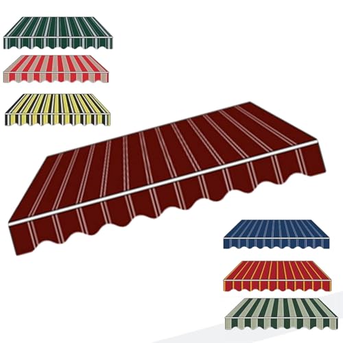 Markisenbespannung Canvas 4x3.0m 3x2.5m Markisen Ersatzstoff Markisenstoff Wechseln Balkonmarkisen wasserabweisend Ersatztuch Sonnenschutz Stoff Außen(Burgundy,4x1.5m) von Generic