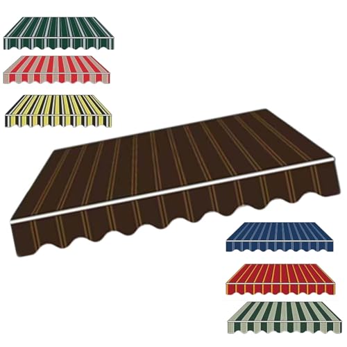 Markisenbespannung Canvas 4x3.0m 3x2.5m Markisen Ersatzstoff Markisenstoff Wechseln Balkonmarkisen wasserabweisend Ersatztuch Sonnenschutz Stoff Außen(Coffee,2.5x2.1m) von Generic
