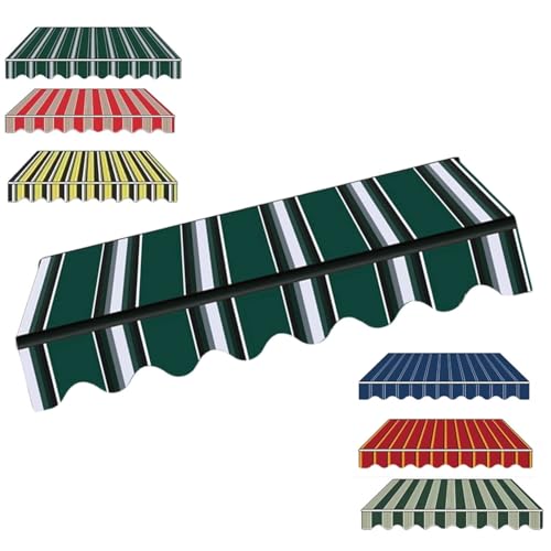 Markisenbespannung Canvas 4x3.0m 3x2.5m Markisen Ersatzstoff Markisenstoff Wechseln Balkonmarkisen wasserabweisend Ersatztuch Sonnenschutz Stoff Außen(Colour Stripe,2.5x2.1m) von Generic