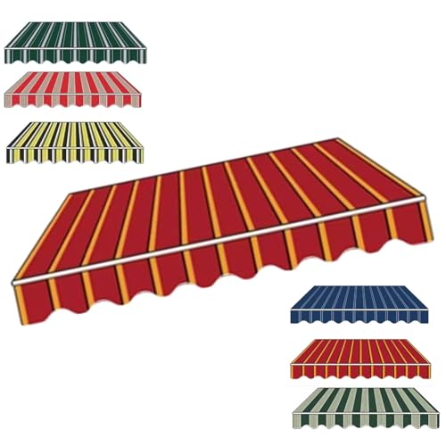 Markisenbespannung Canvas 4x3.0m 3x2.5m Markisen Ersatzstoff Markisenstoff Wechseln Balkonmarkisen wasserabweisend Ersatztuch Sonnenschutz Stoff Außen(Red,2.5x4.8m) von Generic