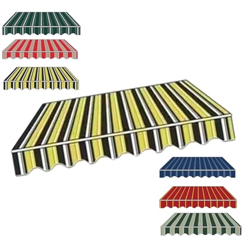 Markisenbespannung Canvas 4x3.0m 3x2.5m Markisen Ersatzstoff Markisenstoff Wechseln Balkonmarkisen wasserabweisend Ersatztuch Sonnenschutz Stoff Außen(Yellow,3x1.5m) von Generic