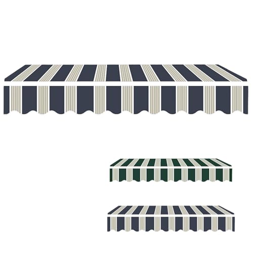 Markisenbespannung Ersatz Markisenstoff, Ersatz Für Einziehbare Klemmmarkise, 300g Polyester Wasserdicht UV-Schutz Für Fenster Tür Markt(Blau,350x300cm(11.4x10ft)) von Generic
