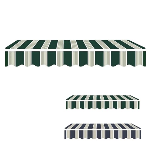 Markisenbespannung Ersatz Markisenstoff, Ersatz Für Einziehbare Klemmmarkise, 300g Polyester Wasserdicht UV-Schutz Für Fenster Tür Markt(Green,200x150cm(6.6x5ft)) von Generic