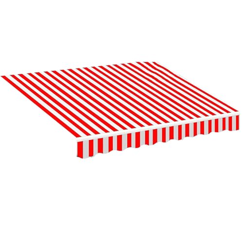 Markisenbespannung Markisenstoff wasserabweisend Sonnenschutz Markisentuch für Hof, Deck, Balkon 3.5x2.5m 4x3.0m 2.5x2m(Red White,14x10ft/4.3x3.0m) von Generic