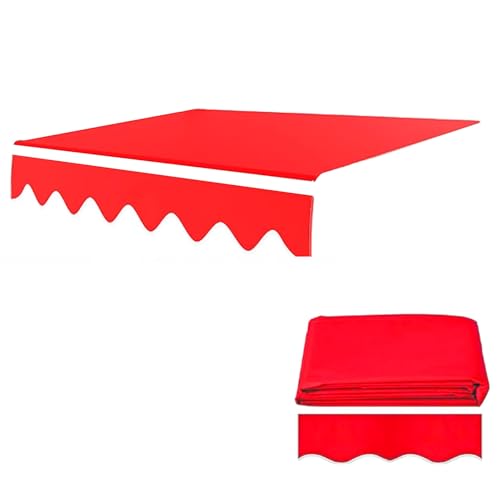 Markisenbespannung Roter Stoff Außen Markisenstoff, 280g Polyester Wasserdicht, Ersatz Markisentuch für Türen, Fenster und Terrassen(350x300cm(11.4x10ft)) von Generic