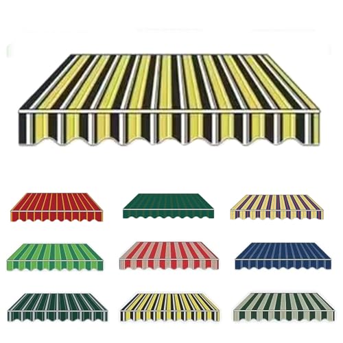 Markisenbespannung ersatzstoff 3x2.5 m 2x1.5m Markisenstoff Markise mit Volant Balkon Markise wasserabweisend 2.5x2m & Sonnenschutz Ersatz Markisentuch für Hof, Deck(Yellow,2.5x2m) von Generic
