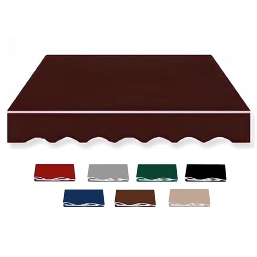 Markisenbespannung mit UV-Schutz, Einziehbare Markise Markisenstoff (Ohne Rahmen), 280g Polyester Wasserdicht für Garten und Terrasse(Brown,23x13ft/700x400cm) von Generic
