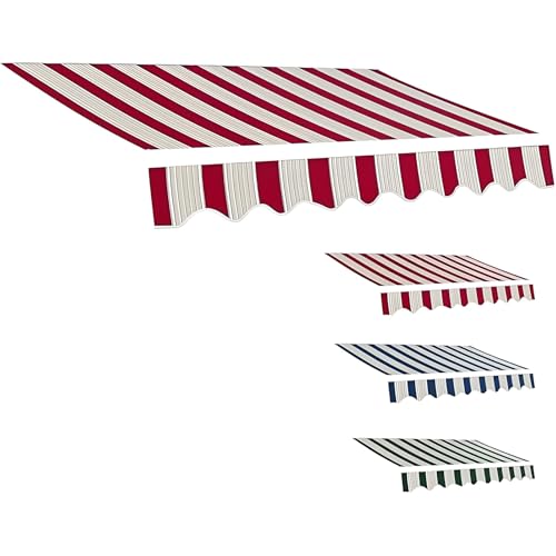 Markisenstoff-Ersatz (ohne Rahmen), Wasserdichter Polyester Sonnenschutz Markisenbespannung mit UV Schutz(Red,200x150cm/6.5x5ft) von Generic
