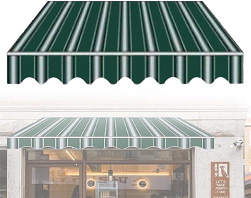 Markisenstoff Ersatz Shelter Cover Markisen Für Terrasse Uv & Wasserbeständiges Gewebe Mit Front Volant Ersatz Leinwand Für Haus Balkon Grüne Streifen, Green Stripes, 420x300cm Markisenstoff Ersatz Shelter Cover Markisen Für Terrasse Uv & Wasserbeständiges Gewebe Mit Front Volant Ersatz Leinwand Für Haus Balkon Grüne Streifen, Green Stripes, 420x300cm von Generic