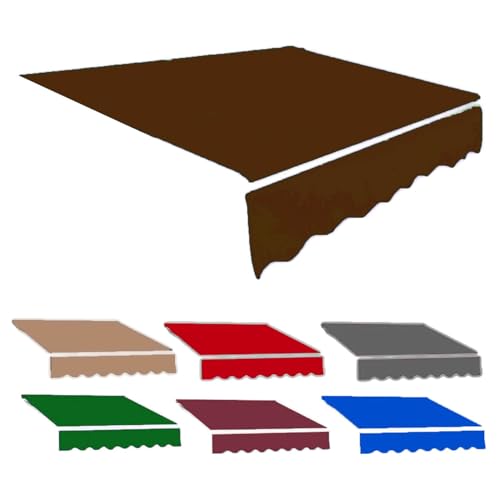Markisenstoff Sonnenschutz 2.5 X 2m/ 3 X 2.5m/ 3 X 2m Markisenbespannung ersatzstoff Markisentuch Polyester UV Schutz für Hof, Deck, Balkon(Coffee Brown,13x9ft/4x2.7m) von Generic