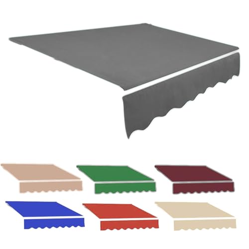 Markisenstoff Sonnenschutz 2.5 X 2m/ 3 X 2.5m/ 3 X 2m Markisenbespannung ersatzstoff Markisentuch Polyester UV Schutz für Hof, Deck, Balkon(Grey,8x7ft/2.5x2.1m) von Generic