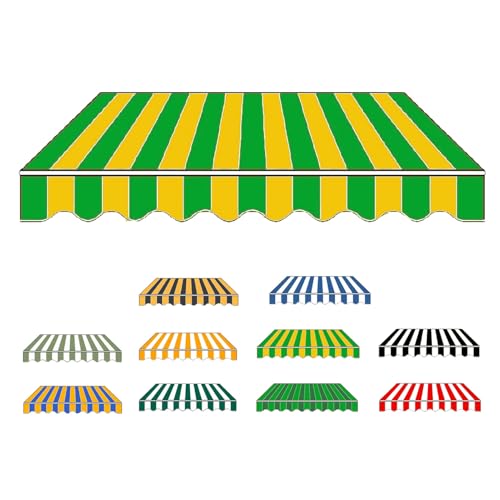 Markisenstoff Terrassenmarkise, Ersatzmarkisen Markise mit Volant, Markise Canvas, 280g Wasserdicht Polyester, UV Schutz Markisenbespannung, Ohne Rahmen(Yellow Green,6.5x5ft/200x150cm) von Generic