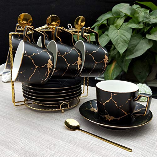 Marmor Keramik Kaffeetasse Untertasse Löffel Set 200ml Nordische Teetasse Matt Porzellan Tee-Set Teetasse Cafe Espressotasse Marmor Keramik Kaffeetasse Untertasse Löffel Set 200ml Nordische Teetasse Matt Porzellan Tee-Set Teetasse Cafe Espressotasse von Generic