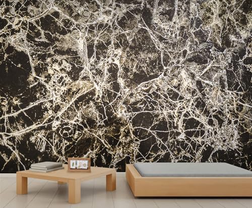 Marmor Tapete Abstrakt Schwarz Gold Marmor Wandbilder für Schlafzimmer Luxuriöse Vintage Wohnzimmer Tapete Moderne Kunst Akzent Tapete für Kinderzimmer Wohnzimmer 350 X 256 cm Marmor Tapete Abstrakt Schwarz Gold Marmor Wandbilder für Schlafzimmer Luxuriöse Vintage Wohnzimmer Tapete Moderne Kunst Akzent Tapete für Kinderzimmer Wohnzimmer 350 X 256 cm von Generic