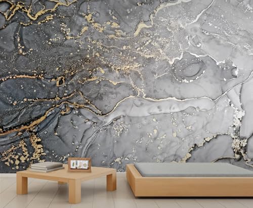 Marmor Wandbild Abstrakte Grau Schwarze Marmorstruktur Wandtapete Goldene Linien Punkte Tapete Luxuriöse Moderne Kunst Tapete für Mädchenschlafzimmer Wandbilder Wohnzimmer Gemälde Poster Marmor Wandbild Abstrakte Grau Schwarze Marmorstruktur Wandtapete Goldene Linien Punkte Tapete Luxuriöse Moderne Kunst Tapete für Mädchenschlafzimmer Wandbilder Wohnzimmer Gemälde Poster von Generic