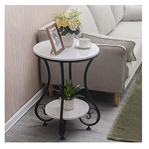 Marmorierter Beistelltisch Geschnitzte Metallbeine Couchtisch für den Außenbereich Einfacher Schlafzimmer-Nachttisch Wohnzimmer Moderne runde Beistelltische Eleganter Akzenttisch (Größe: 50x Marmorierter Beistelltisch Geschnitzte Metallbeine Couchtisch für den Außenbereich Einfacher Schlafzimmer-Nachttisch Wohnzimmer Moderne runde Beistelltische Eleganter Akzenttisch (Größe: 50x von Generic