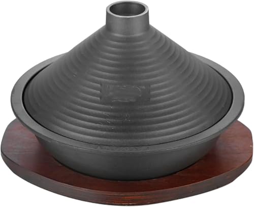 Marokkanischer Tajine-Topf Aus Gusseisen Mit Tablett, Antihaftbeschichtete Tajine Mit Konischem Deckel Induktionskompatibler Gasherd Kitchen Essential von Generic
