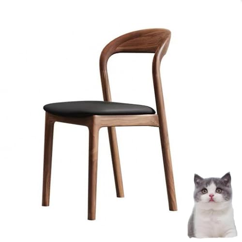 Massivholz Esszimmerstühle Holzzimmer mit robusten Beinen Ergonomisch gebogenes Rückendesign für Heimküchenbereich Bistrotisch und passender Stuhl langlebig Schwarz 81 * 43 * 46cm von Generic