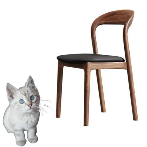 Massivholz Küchenstühle Gegenhöhe Stühle mit Rückenländern Esstuhlbeine minimalistisches Design für Häuser und Wohnungen Schwarz 81 * 43 * 46cm von Generic