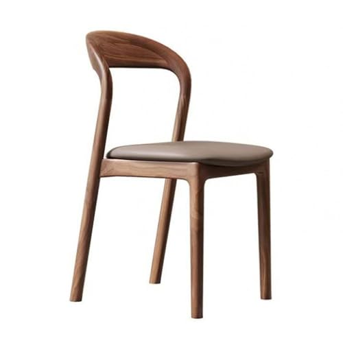 Massivholz Küchenstühle Gegenhöhe Stühle mit Rückenländern Esstuhlbeine minimalistisches Design für Häuser und Wohnungen braun 81 * 43 * 46cm von Generic