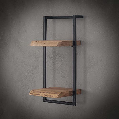 RINGO-Living Massivholz Regal Alani in Natur-hell und Schwarz-matt 300x650mm von RINGO-Living