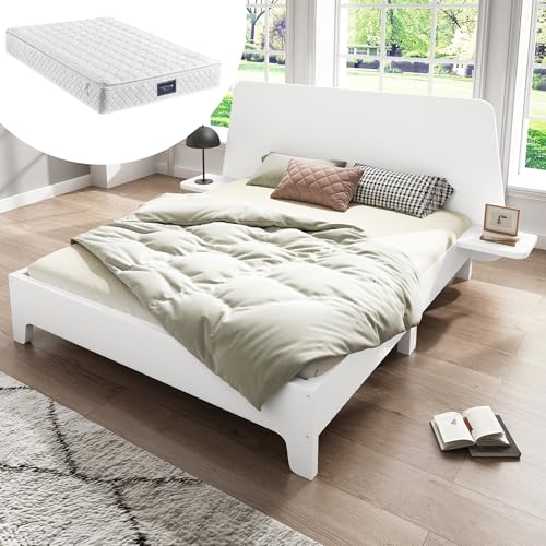 Massivholzbett Doppelbett mit Stauraum-Kopfteil und Lattenrost, stabiles Holzgestell mit guter Belüftung, komfortablem Einstieg, einfacher Montage und hoher Tragfähigkeit Massivholzbett Doppelbett mit Stauraum-Kopfteil und Lattenrost, stabiles Holzgestell mit guter Belüftung, komfortablem Einstieg, einfacher Montage und hoher Tragfähigkeit von Generic