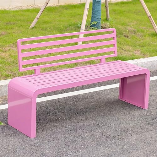 Massivstahl Gebogene Außenbank Aus hochwertigem reinem Stahl gefertigt mit hervorragender Haltbarkeit Kein Montieren erforderlich sofort einsatzbereit(Pinks,150cm/59in) von Generic
