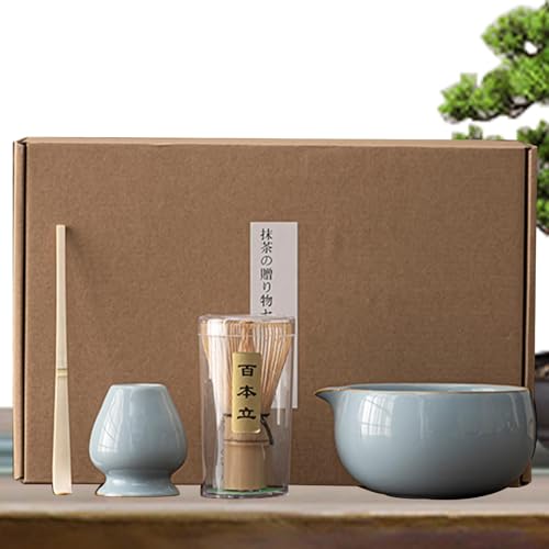 Matcha Schneebesen Set, Matcha Teeservice | Matcha Schneebesen 4-teiliges Matcha Puder-Set - Matcha Schneebesen und -halter, Matcha Zubehör zum Alleingenießen oder Teilen mit Freunden von Generic