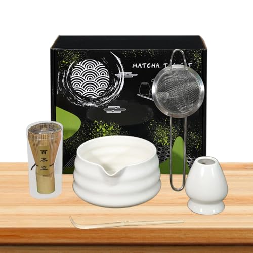 Matcha-Teeservice - Japanisches Teeservice 5-teilig mit authentischem Matcha-Schneebesen, traditionelles Matcha-Set für Anfänger, Einsteiger, Familie und Freunde | Matcha-Liebhaber, Geschenk pa von Generic