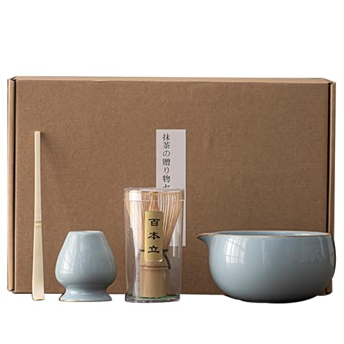 Matcha-Teeset Mit Schüssel – Schneebesen, Matcha-Teeset | Japanisches Matcha-Pulver-starters-Set, 4-teiliges Matcha-Tee-Werkzeug, Matcha-Schalen-Set. Genießen Sie Die Authentische Matcha-Zubereitung von Generic