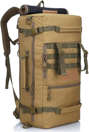 Me Waterproof Outdoor 50l Army Tactical Military Rucksack Camo Reisetaschen Wanderung Campig Hutig, Khaki von Generic