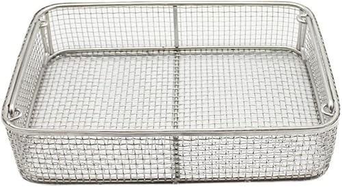 Medical 304 Desinfektionskorb Aus Edelstahl, Perforierte Mesh-körbe Tablett Für Medizinische Instrumente Mit Einziehbarem Griff Für Chirurgische Medizinische Zahninstrumente, 30 * 20 * 7cm von Generic