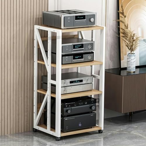 Medienkonsolentisch Komponenten-Rack, 3-/4-/5-stufiger Ständer, Eckregal aus Holz, beweglicher Ständer für Media-Player, Stereo-Komponentenschrank, offenes Multifunktions-Lagerregal, für Zuh Medienkonsolentisch Komponenten-Rack, 3-/4-/5-stufiger Ständer, Eckregal aus Holz, beweglicher Ständer für Media-Player, Stereo-Komponentenschrank, offenes Multifunktions-Lagerregal, für Zuh von Generic