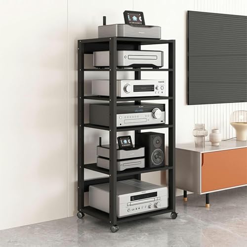 Medienkonsolentisch Komponenten-Rack, 5/6/7-stufiges Medienständer-Rack, CD-Player-Ständer, Stereo-Komponenten-Aufbewahrungsschrank mit höhenverstellbarem Holzregal, für Zuhause/Büro/Theater Medienkonsolentisch Komponenten-Rack, 5/6/7-stufiges Medienständer-Rack, CD-Player-Ständer, Stereo-Komponenten-Aufbewahrungsschrank mit höhenverstellbarem Holzregal, für Zuhause/Büro/Theater von Generic