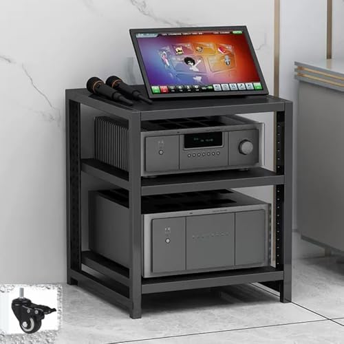 Medienkonsolentisch Komponenten-Rack, AV-Medienständer mit Rad | Verstellbare Regale, Stereo-Tower | Rack, Videospielkonsolen-Regal | Eckregal-Organizer für Aufnahmeräume Medienkonsolentisch Komponenten-Rack, AV-Medienständer mit Rad | Verstellbare Regale, Stereo-Tower | Rack, Videospielkonsolen-Regal | Eckregal-Organizer für Aufnahmeräume von Generic