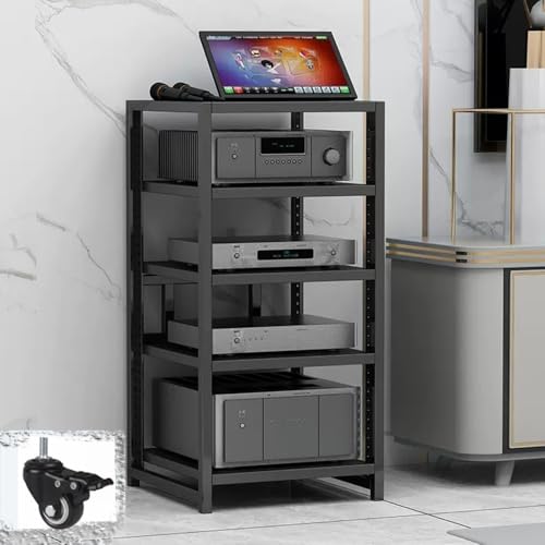 Medienkonsolentisch Komponenten-Rack, AV-Medienständer mit Rad | Verstellbare Regale, Stereo-Tower | Rack, Videospielkonsolen-Regal | Eckregal-Organizer für Aufnahmeräume Medienkonsolentisch Komponenten-Rack, AV-Medienständer mit Rad | Verstellbare Regale, Stereo-Tower | Rack, Videospielkonsolen-Regal | Eckregal-Organizer für Aufnahmeräume von Generic