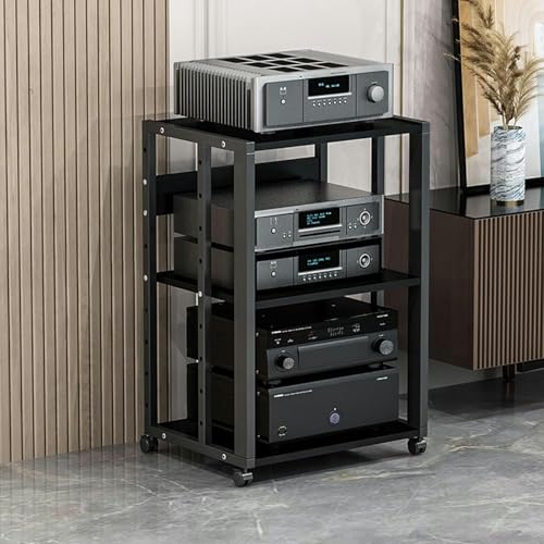 Medienständer Komponenten-Rack, 3-stufiger beweglicher Medienständer/Video-Rack, CD-Player-Ständer, Stereo-Komponenten-Aufbewahrungsschrank mit höhenverstellbarem Holzregal, Zuhause/Büro/The Medienständer Komponenten-Rack, 3-stufiger beweglicher Medienständer/Video-Rack, CD-Player-Ständer, Stereo-Komponenten-Aufbewahrungsschrank mit höhenverstellbarem Holzregal, Zuhause/Büro/The von Generic