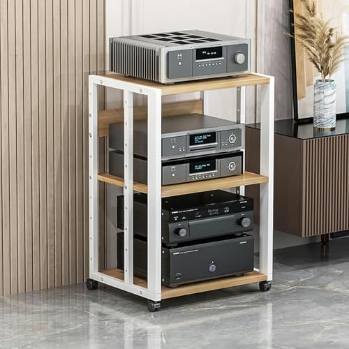 Medienständer Komponenten-Rack, 3-stufiger beweglicher Medienständer/Video-Rack, CD-Player-Ständer, Stereo-Komponenten-Aufbewahrungsschrank mit höhenverstellbarem Holzregal, Zuhause/Büro/The Medienständer Komponenten-Rack, 3-stufiger beweglicher Medienständer/Video-Rack, CD-Player-Ständer, Stereo-Komponenten-Aufbewahrungsschrank mit höhenverstellbarem Holzregal, Zuhause/Büro/The von Generic