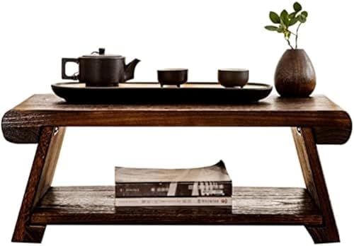 Meditationstisch Japanischer Stil Altar Bodentisch Klappbarer Niedriger Tisch Für Bodensitze Antiker Teetisch Einfacher Niedriger Tisch Wohnzimmer Couchtisch, Brown, 70x34.5x28cm von Generic