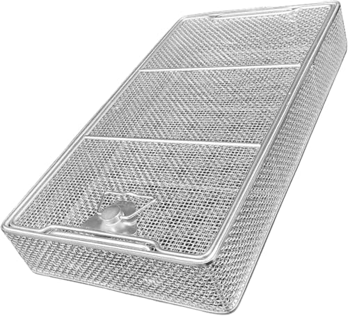 Medizinisches Chirurgisches Tablett 304 Sterilisationskorb Für Chirurgische Instrumente Aus Edelstahl Mit Deckel Perforierter Netzkorb Sterilisationskorb Mit Deckel Geei, 30x20cm/11.8x7.9in von Generic