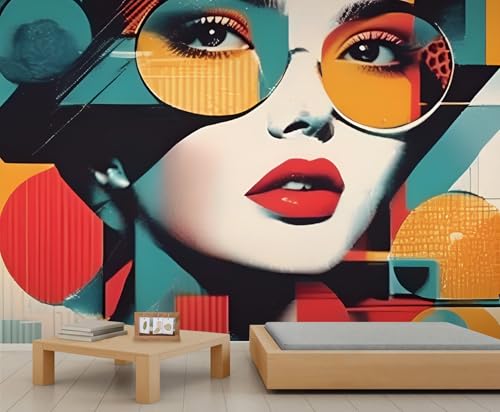 Mehrfarbige Wandtapete Geometrischen Linien Akzenttapete Bunte Geometrie Tapete Moderne Mode Weibliches Gesicht Kindertapete für Schlafzimmer Wohnzimmer Sofa TV Hintergrund Wandbild Poster Dekor Mehrfarbige Wandtapete Geometrischen Linien Akzenttapete Bunte Geometrie Tapete Moderne Mode Weibliches Gesicht Kindertapete für Schlafzimmer Wohnzimmer Sofa TV Hintergrund Wandbild Poster Dekor von Generic