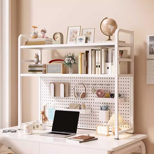 Mehrstöckig Schreibtisch Regal Organizer DIY Kombination H-Struktur Geeignet für Schreibtische Büros Küchen und Studentenwohnheime (Color : White, Size : Double 95cm) von Generic