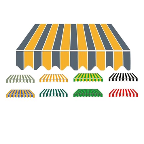 Mehrstreifen-Markisenüberdachung for Gartenterrasse, Sonnenschutz, Ersatzstoff,38 Größen, anpassbar,für Innenhof, Balkon, Restaurant, Pavillon(12x8ft(3.6 * 2.5m)) von Generic