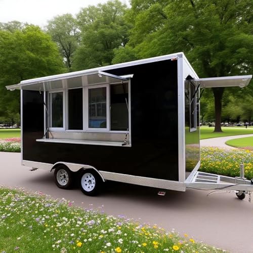 Mehrzweck-Konzessions-Lebensmittelanhänger – mobile Küche mit Eiscreme-Ausrüstung und Aufbewahrung – umwandelbar in Hot-Dog-Ständer oder Kaffee-Wagen – ideal für saisonale Verkaufszahlen auf von Generic
